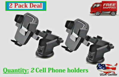 360° Mount Holder Car Windshield Mobile Cell Phone GPS iPhone Samsung TWO PACKS