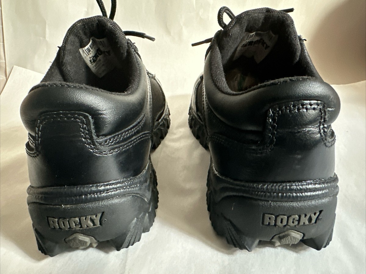 Rocky Alpha Force Oxford Shoes Mens Sz 11 W WIDE Black Leather 4\