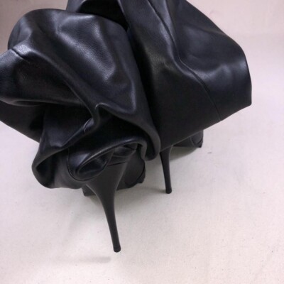 Yello over the knee slouchy black heel boots | eBay