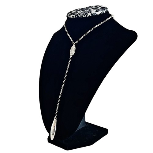 Brighton Silvertone BILBAO MIST Crystal Hammered Bead Y Necklace JL6591 $88 NWT - Picture 5 of 6