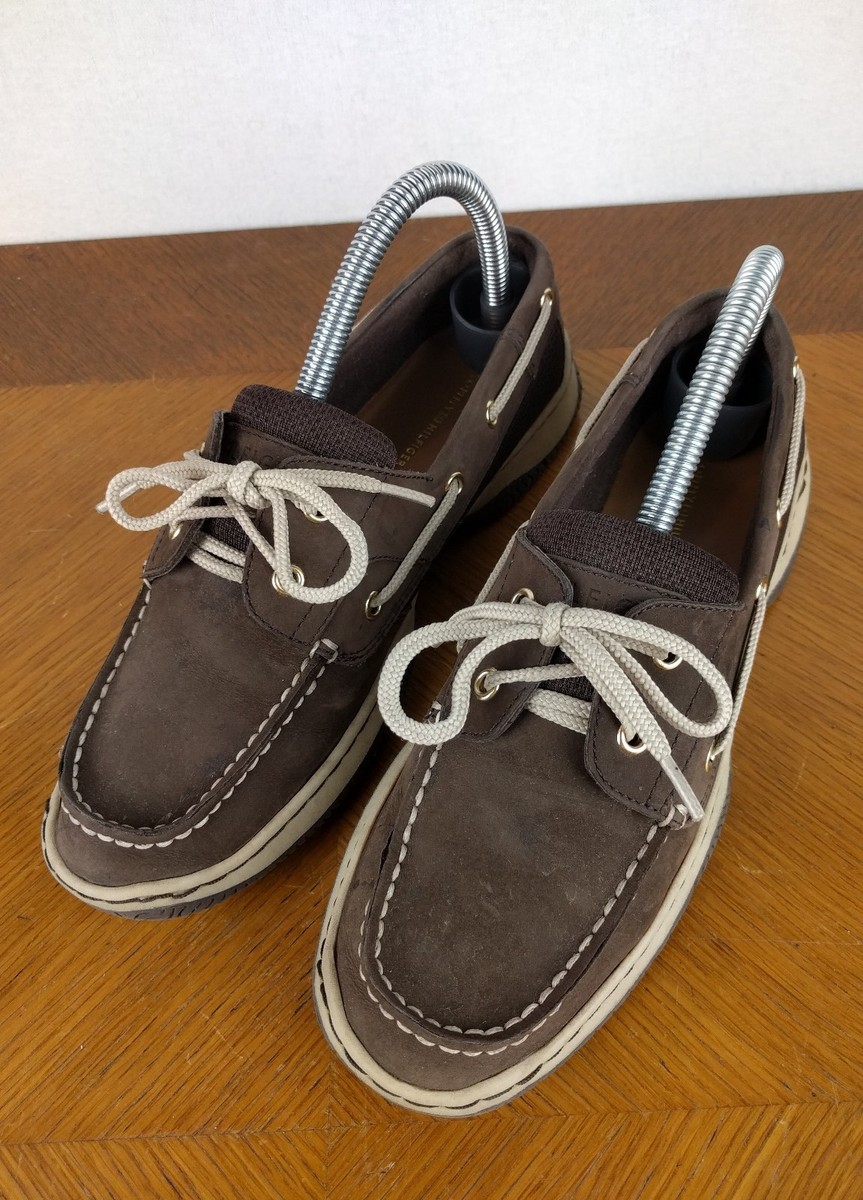 Tommy Hilfiger Mens Vintage Brown Leather Moc Toe Loafers Made in USA Size 7.5M Vintage TOMMY HILFIGER Women Sz 7.5M Suede Camel Tan Loafer  main image 2