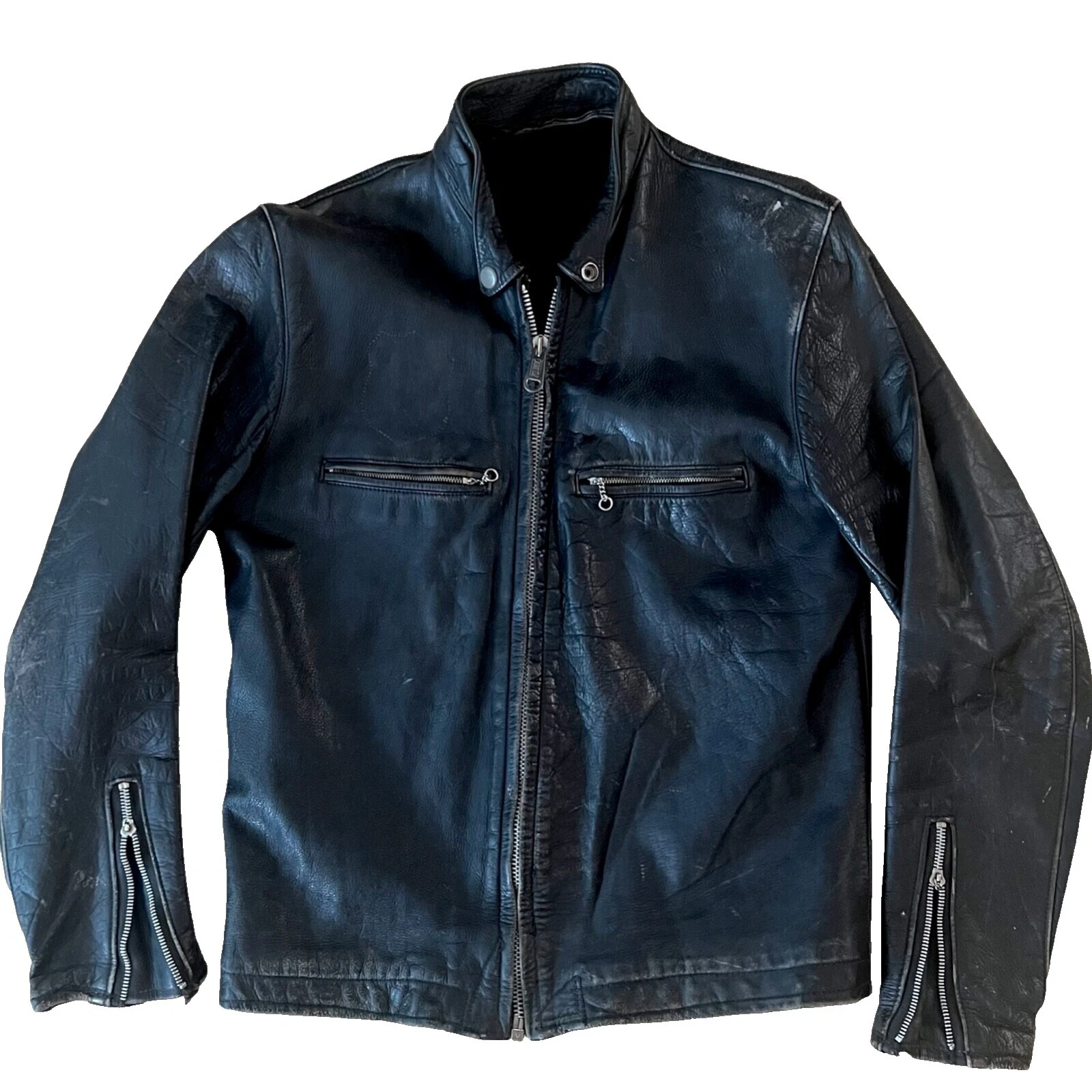 Black Leather 1960s Vintage Outerwear Coats & Jackets for Men