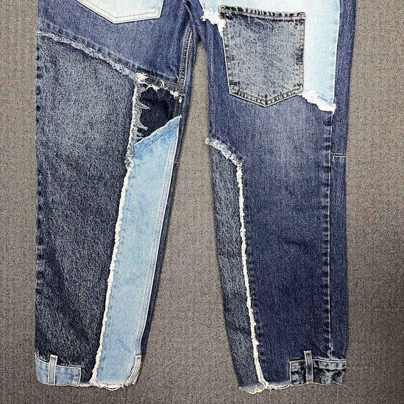 Revice Jeans Women's 32x29 Blue Denim Patchwork P… - image 3