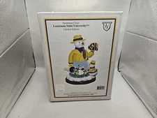LSU Louisiana State University Snowman Cheer Snow Globe The Memory Company Used