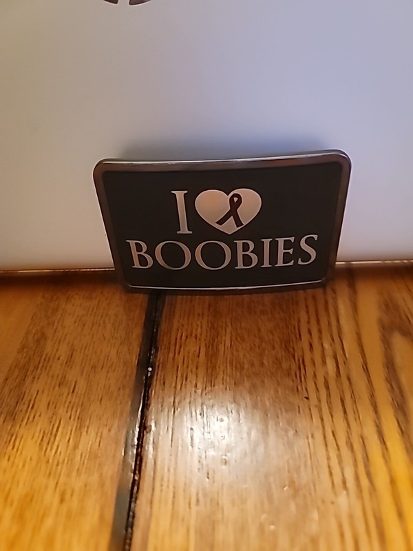 I Heart Boobies Breast Cancer Awareness Survivor Belt Buckle (New)