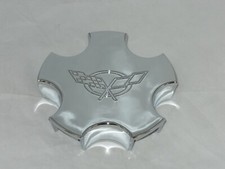 CHEVROLET CORVETTE Z06 C5 00-04 EMBOSSED FLAG WHEEL RIM CHROME CENTER CAP 517