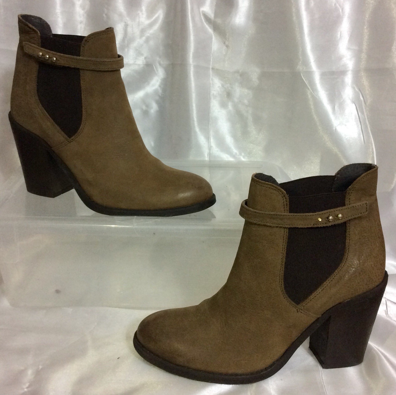 Kurt Geiger CARVELA Brown Leather Heel Ankle Boots Boots Boots Womens Sz EUR 37 4fecb6 Kurt Geiger CARVELA Brown Leather Heel Ankle Boots Boots Boots Womens Sz EUR 37 4fecb6