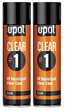 2 x Upol CLEAR#1 High Gloss Clearcoat 450ml Lacquer/Headlight Repair Coating