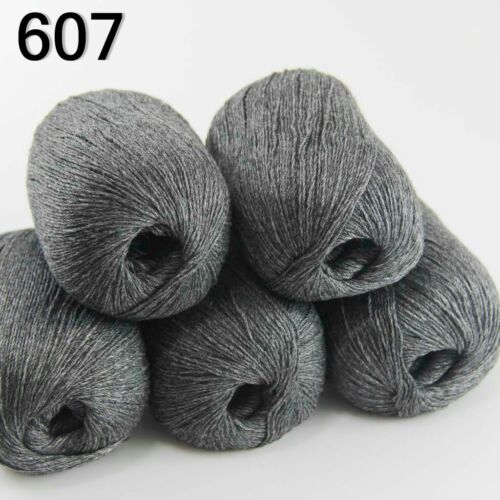 Sale 5BallsX50g Warm Pure Cashmere Yarn Hand Crocheted Blankets Knit Wool 07