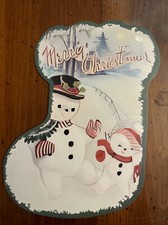 Christmas Decor Holiday VINTAGE STYLE Die Cut Cardboard 4 X 6  