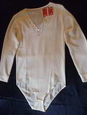 BODY MANICA LUNGA PURA LANA COLOR NATURALE TG 5 L 50/52 OSCALITO MAGLIFICIO PO