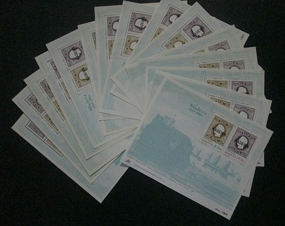 葡萄牙 马德拉 "SHIP ~ Stamp On Stamps ~ ROYALTY" 批发 批量 15 MS 1980  — 第 2/4 张图片
