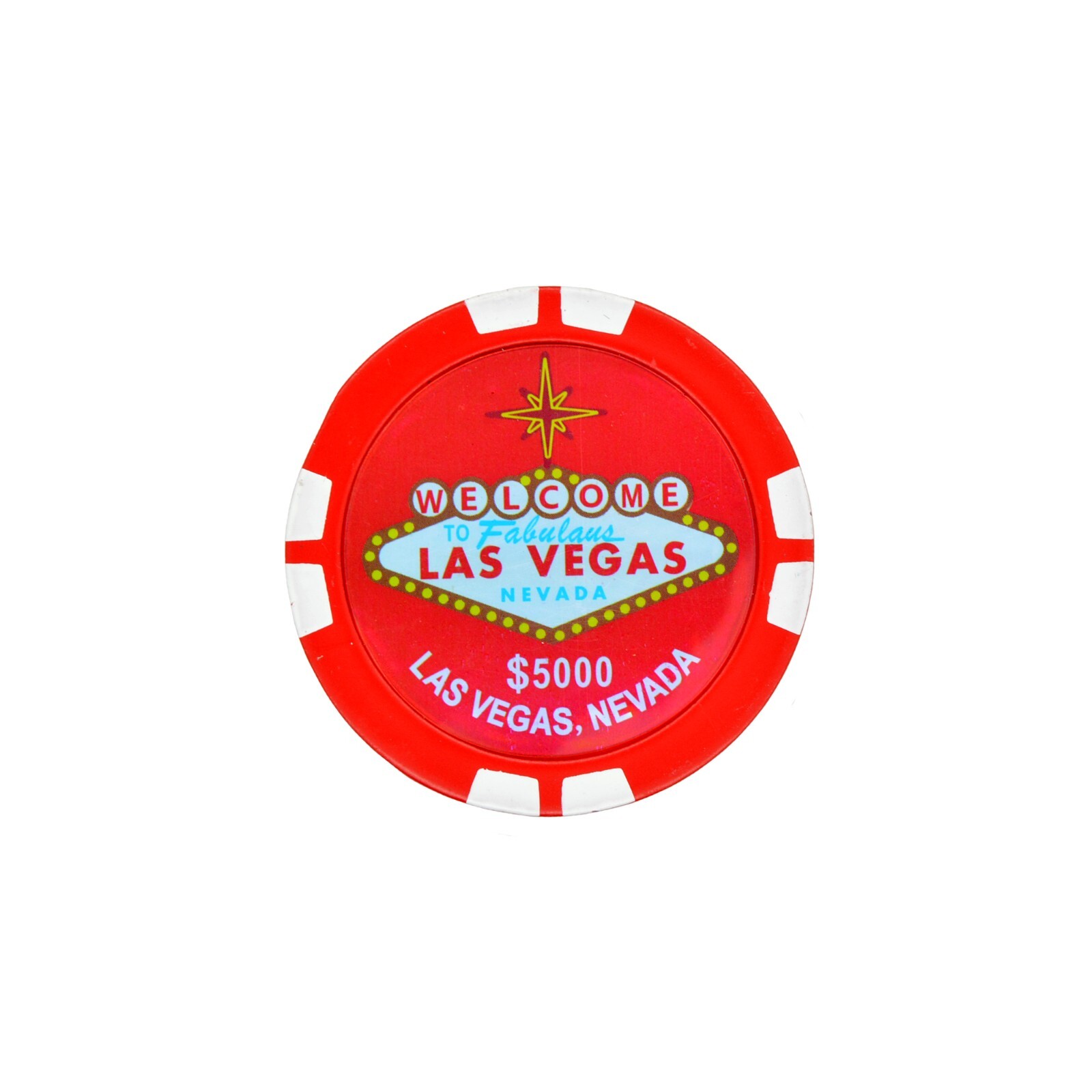 Las Vegas Poker Chip 25, 100, 500, 1000, 5000, Refillable Butane Lighter