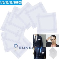 Bulks Men Handkerchiefs Classic Hankies Cotton Hanky Pocket Square Perfect Gift