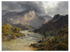 Landscape Mountains by A. Breanski Tile Mural Kitchen Backsplash Marble Ceramic
