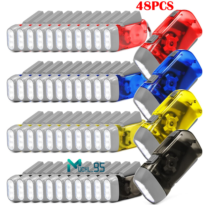 Camping Hand Crank Flashlight 3 Led Dynamo Handpress Powerful Emergency Torch