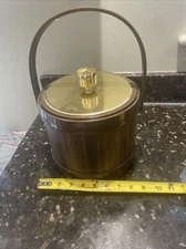 Vintage MCM Kromex / Atapco Wood grain Ice Bucket