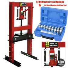6T Hydraulic Bench Press Machine Workshop Garage & 10 Bearing Wheel Bearing Bush