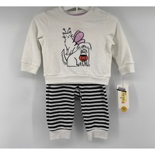 Cat Jack Baby Halloween Cat Dog Pumpkin Sweatshirt and Striped Pants Set 6-9M