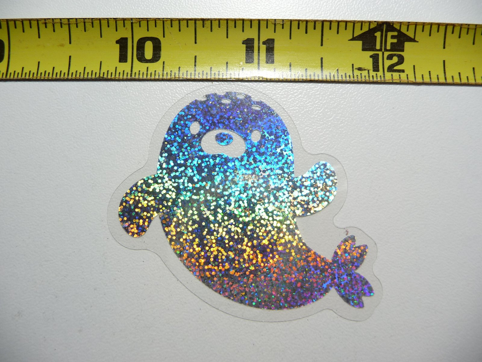 HOLOGRAPHIC WAVING BABY SEAL STICKER DECAL OCEAN SEA LIFE SPARKLE