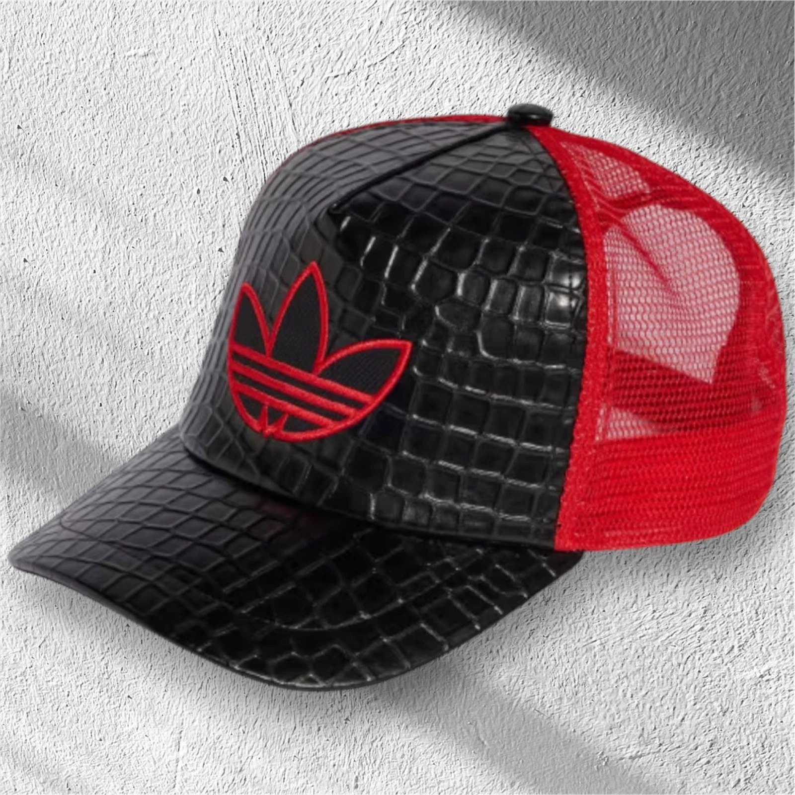 Adidas Croco Trucker Cap in Black & Red-KE2828-Size L/XL