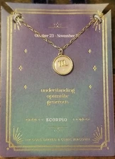 Scorpio Necklace 14k Gold Dipped & CZ Zodiac NEW