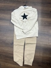 Converse Tracksuits Kids S Beige Graphic Cotton Blend Long Sleeve Tapered MNM234
