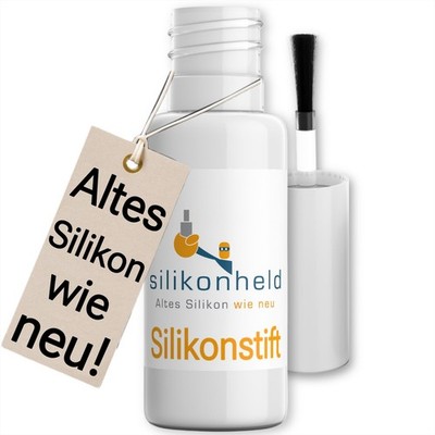 Silikonheld Silikonstift Weiß  Silikonfarbe zur Erneuerung von Silikonfugen o...
