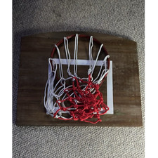 Mini Wall Basketball Hoop Rim w/ Red  White Net