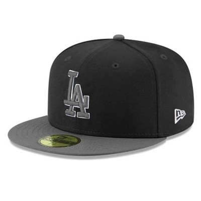 Los Angeles Dodgers LAD MLB Authentic New Era 59FIFTY Fitted Cap - Black & Gray