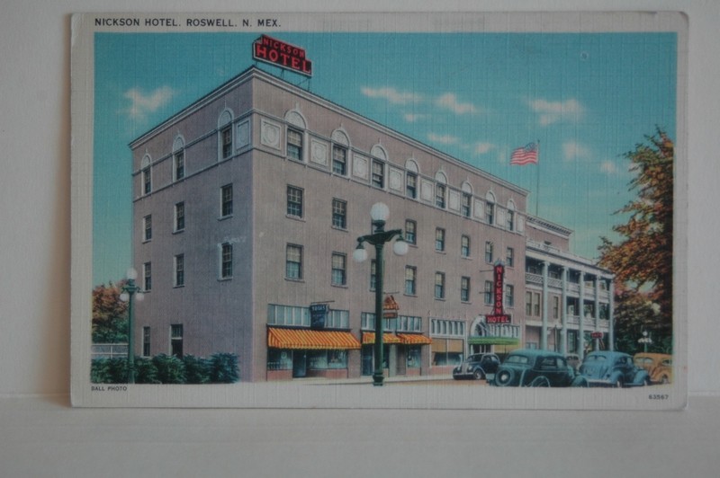 Nickson Hotel, Roswell, New Mexico 194? Postcard