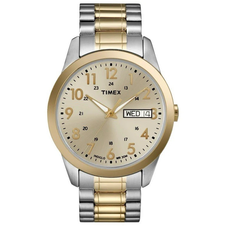 Timex Easy Reader Quartz Two-Tone SS Bracelet Gold Dial Day/Date 35mm 30m