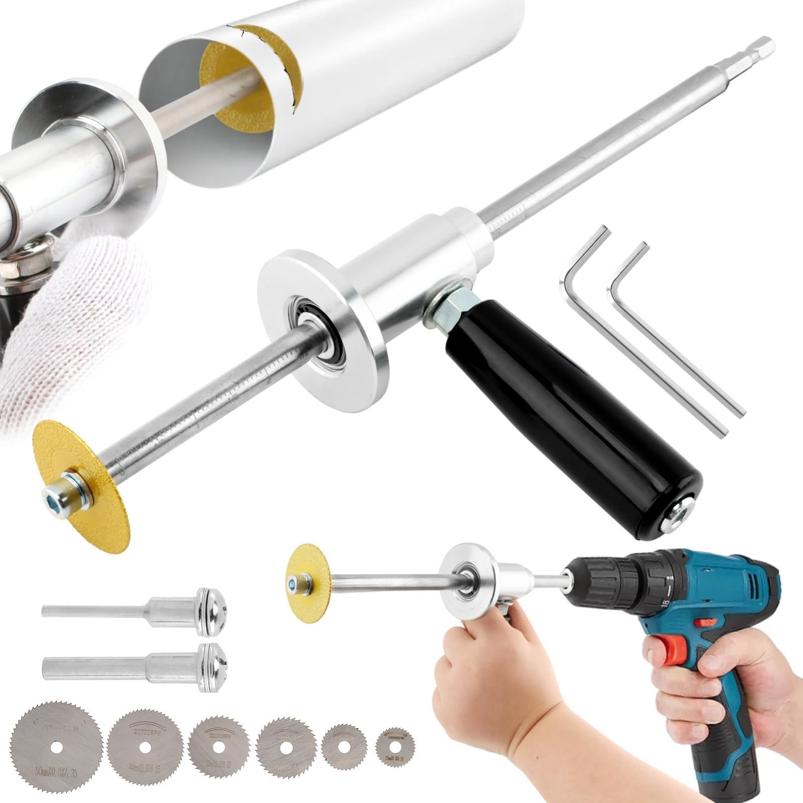 Inside  Pipe Cutter for Pvc Pipe Grit Cutting Wheel 7-Inch Adjustable Cutting