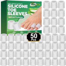 Aheroi Toe Protectors, 50 Count Silicone Toe Sleeves Toe Covers for Women, Big