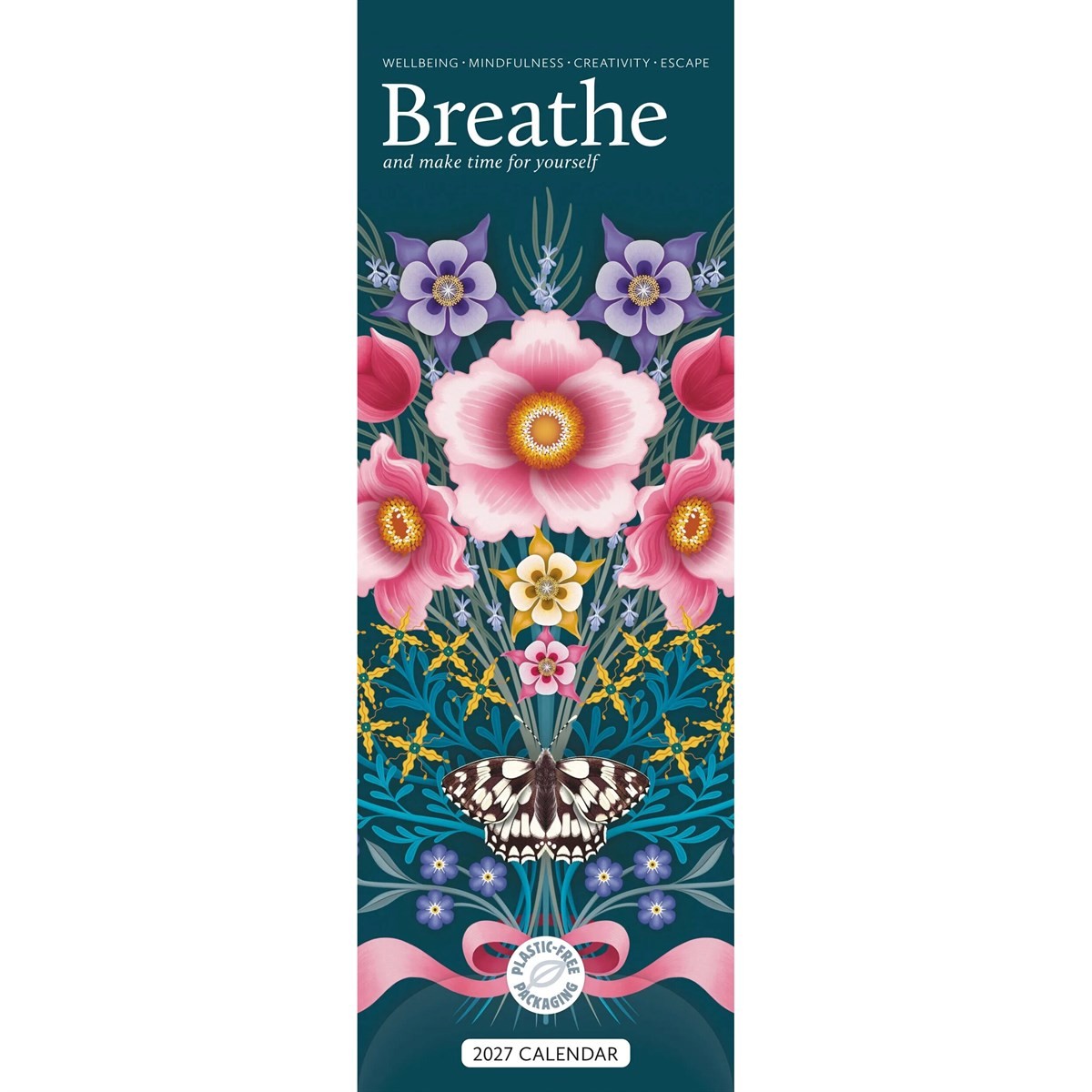 Breathe Slim Calendar 2027, Wall Calendars, Month To View, Lifestyle, Gift