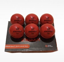 Zigma T20 Cricket Training Balls Red for Youth & Adult Indoor/Outdoor (Pck 6)