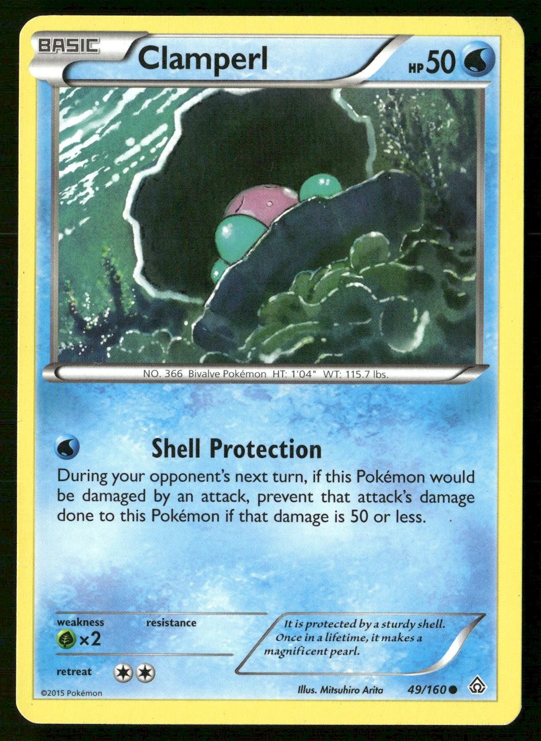 Clamperl 49/160 Common Primal Clash Pokemon Heavily Played