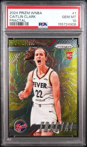 2024 Panini Prizm WNBA Fractal Caitlin Clark #1 PSA 10