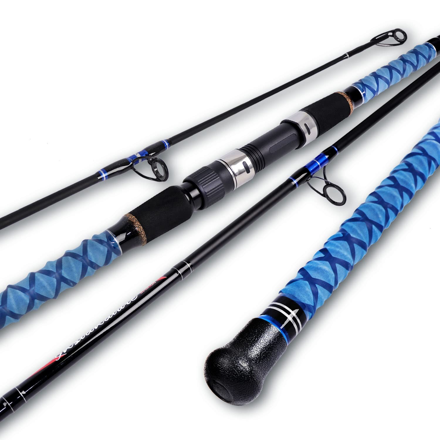Surf Spinning Fishing Rod Carbon Travel Surf Rod 3 Piece Saltwater Spinning F...