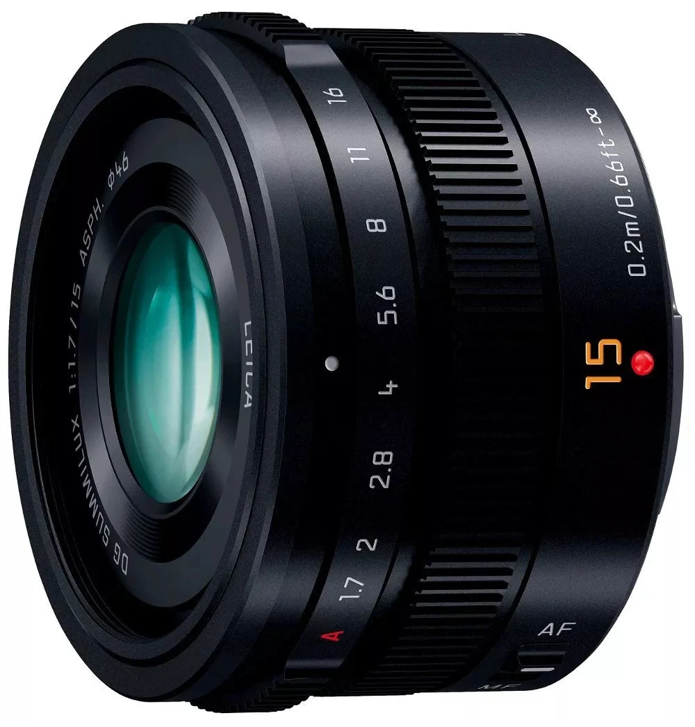 Micro Four Thirds Camera Lenses 15mm Focal f/1.7 Maximum Aperture