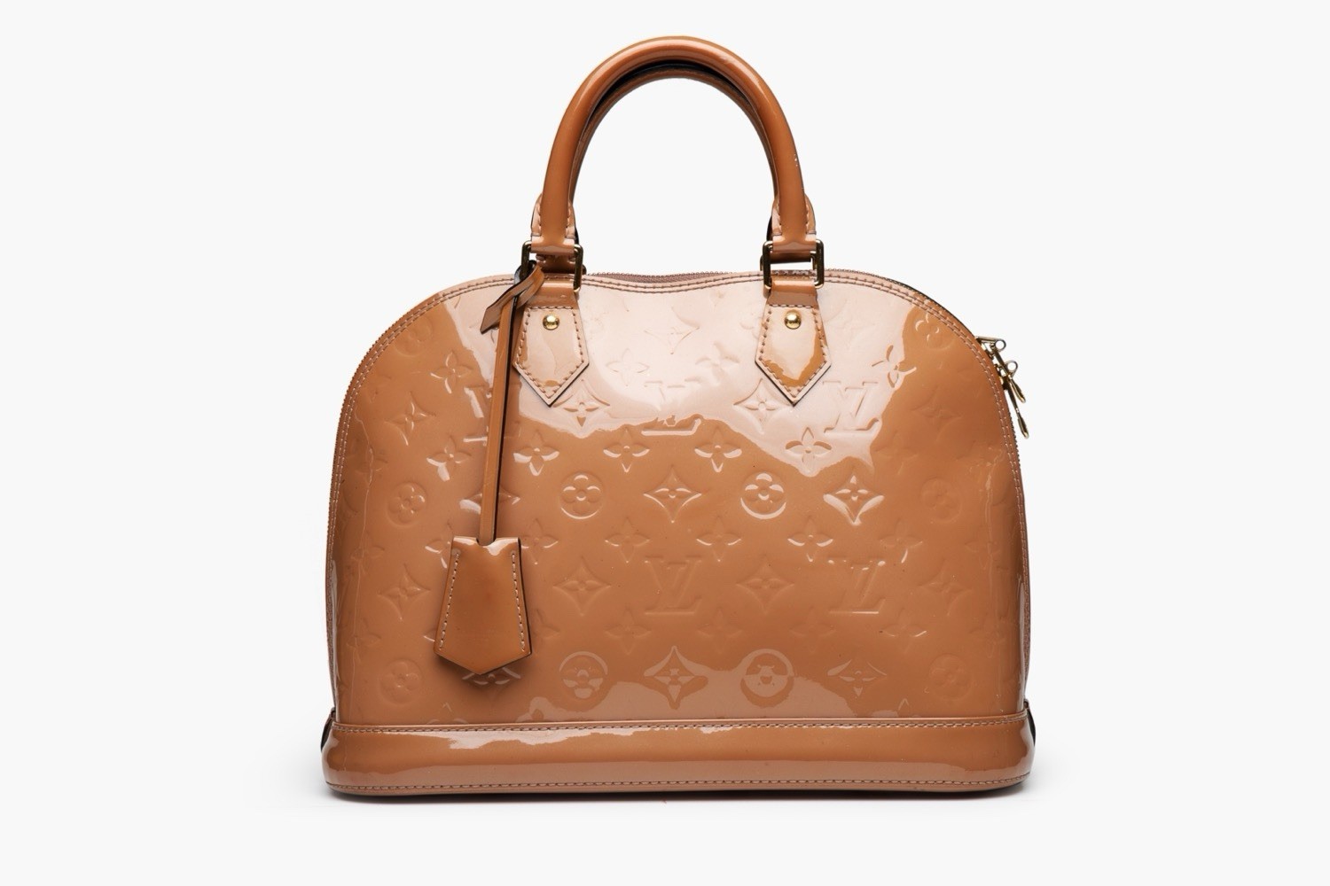 LOUIS VUITTON Alma PM Noisette Monogram Vernis Patent Leather Handbag