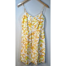 J. Crew Floral Size 2 Summer Dress Spaghetti Strap Beach Vacation Yellow Midi
