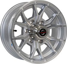 15x6 Trailer Wheel 6x5.5 Bolt Pattern Silver Machined Aluminum Trailer Rim