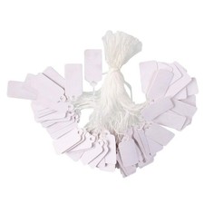 1000 Pcs 0.9x0.5 Inch Price Tags, Rectangle White Paper Tags Marking Strung T...