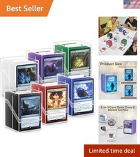 6 Pack Card Deck Boxes, Clear Commander Deck Case with 600Pcs Card Sleeves an...