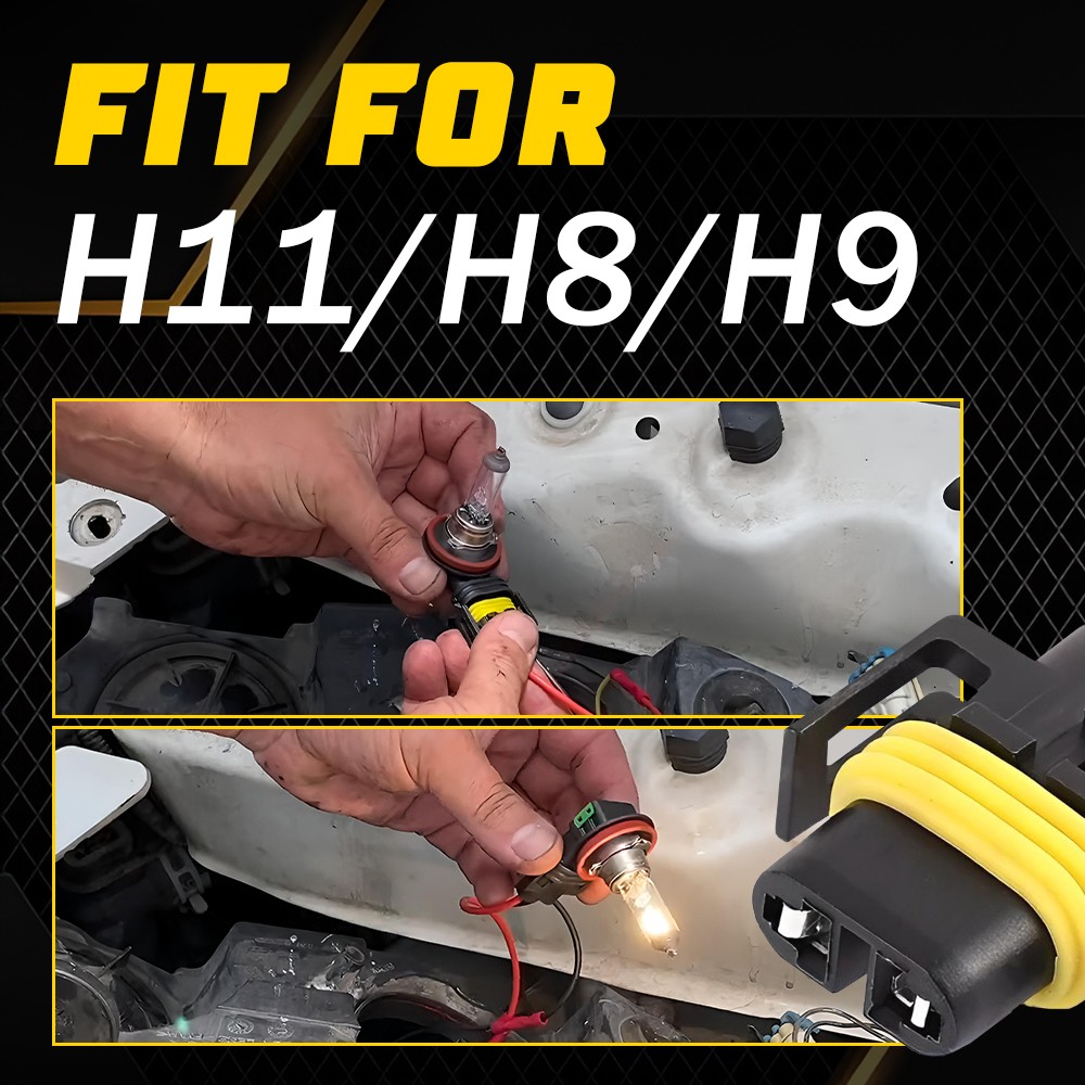 4X H11/H8/H9 Head Fog Light Halogen Assembly Repair Harness Female Connector