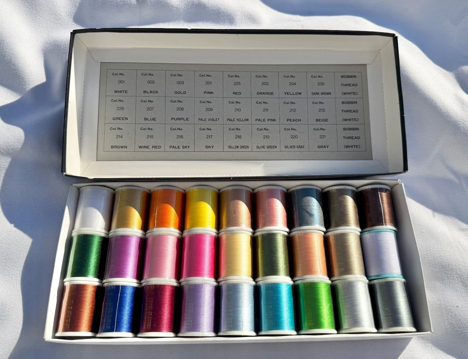 Janome Embroidery Thread Spools Boxes No 1,2,3 Japan Vintage Complete-Never Used - Image 3 of 4