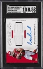 2017 NATIONAL TREASURE SIGNATURE RELIC PATRICK MAHOMES II RC /99 SGC 8.5 AUTO 10