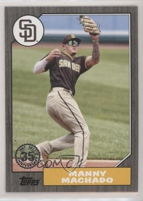 2022 Series 1 1987 Topps Baseball 35th Anniversary Black /299 Manny Machado 04br