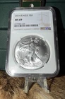 2014 S$1 AMERICAN EAGLE MS 69 NGC GRADED SLAB ONE TROY OUNCE OF .999 FINE SILVER